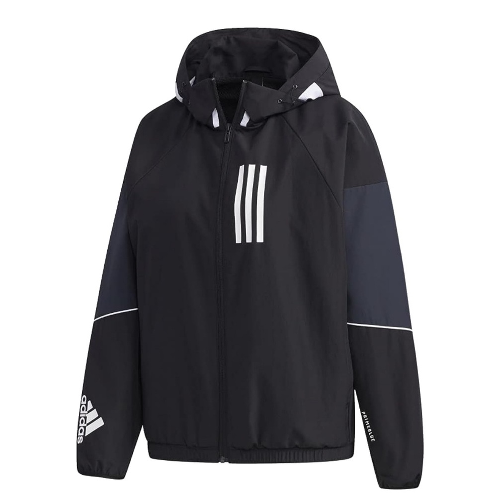 adidas Black and Gray Women's windbreaker Jacket